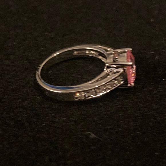 Pink Cubic Zirconia Solitaire Ring - Size 6 - Picture 2 of 5
